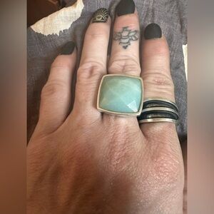 BARSE 925 Sterling Silver and Faceted Chalcedony Gemstone Ring size 7